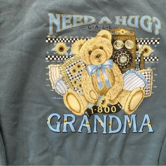 SOLD. Vintage 90s Grandma Crewneck Sweater Size XL - Picture 2 of 4